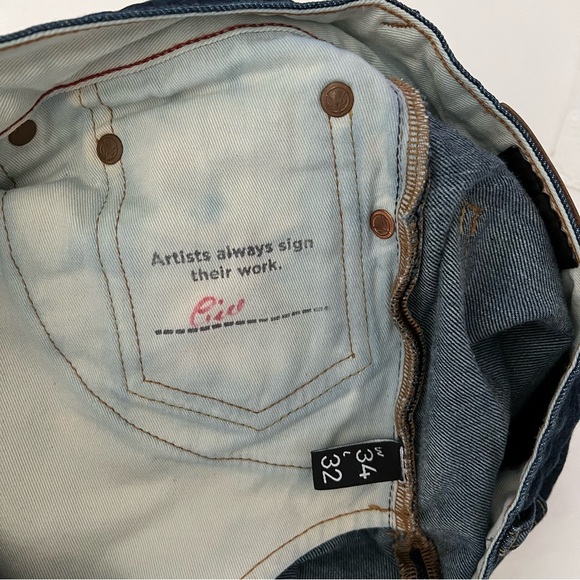 📌 SOLD Hiut Denim Designer Jeans RARE Made in Wales Workr Straight Leg 34x32 - Picture 9 of 16